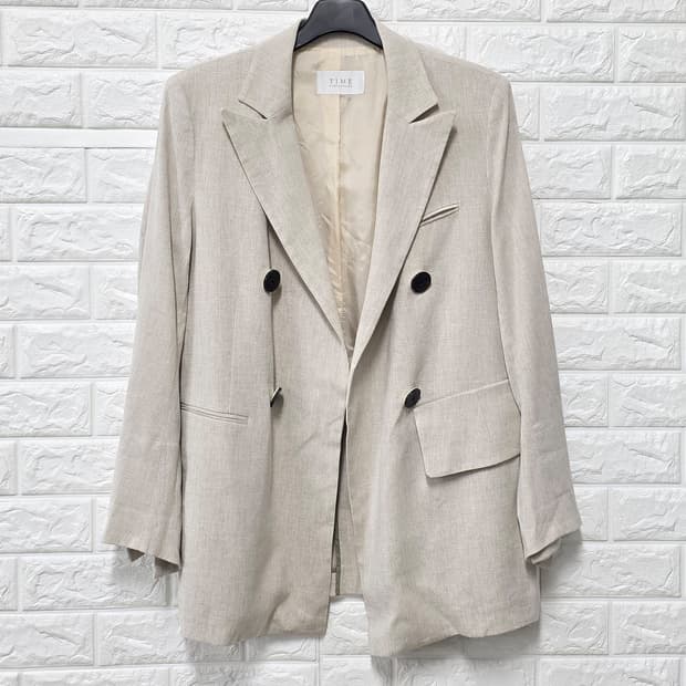택포) M 한섬 타임TIME 린넨 혼방 자켓