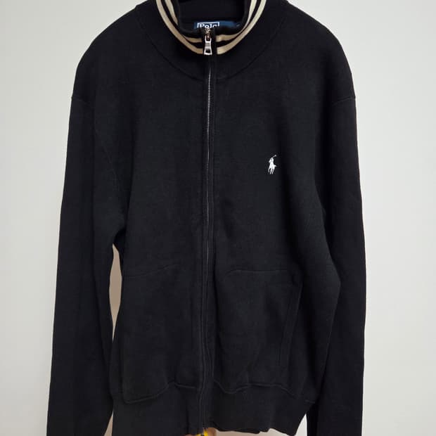 (정품) 폴로 랄프로렌 블랙 투웨이 집업 니트 XL(105~100)