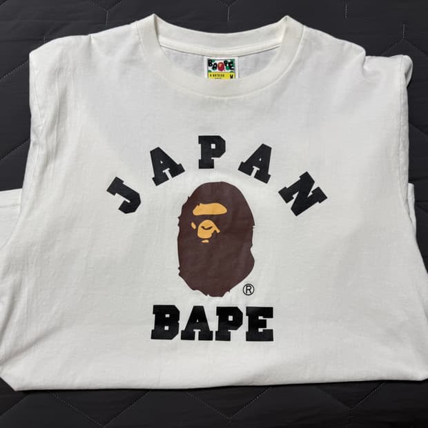 베이프 재팬 컬리지 시티 티셔츠 화이트 M