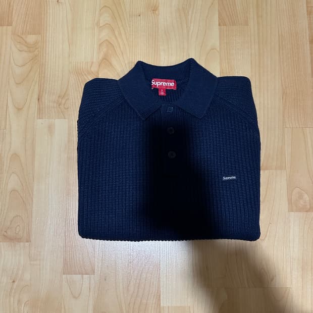 슈프림 스몰박스 폴로 스웨터 네이비 25fw