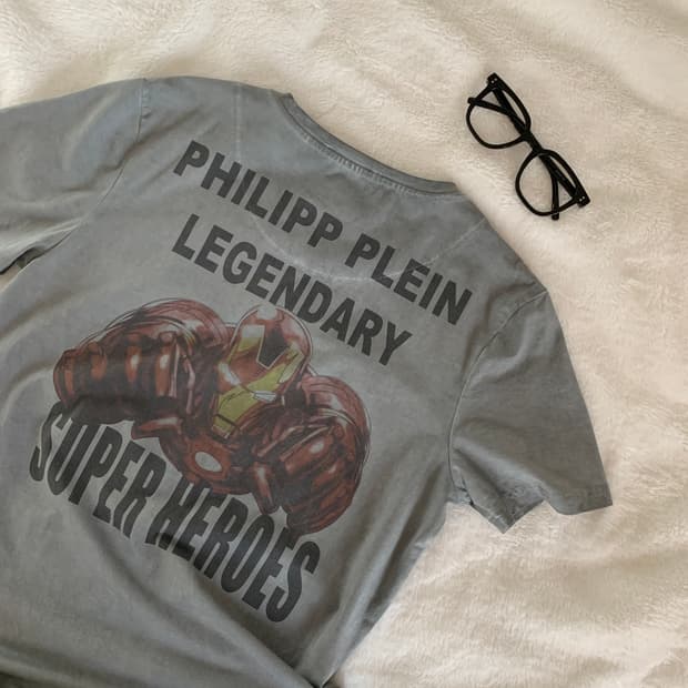 필립 플레인 PHILIPP PLEIN 아이언맨 큐빅 반팔 티셔츠