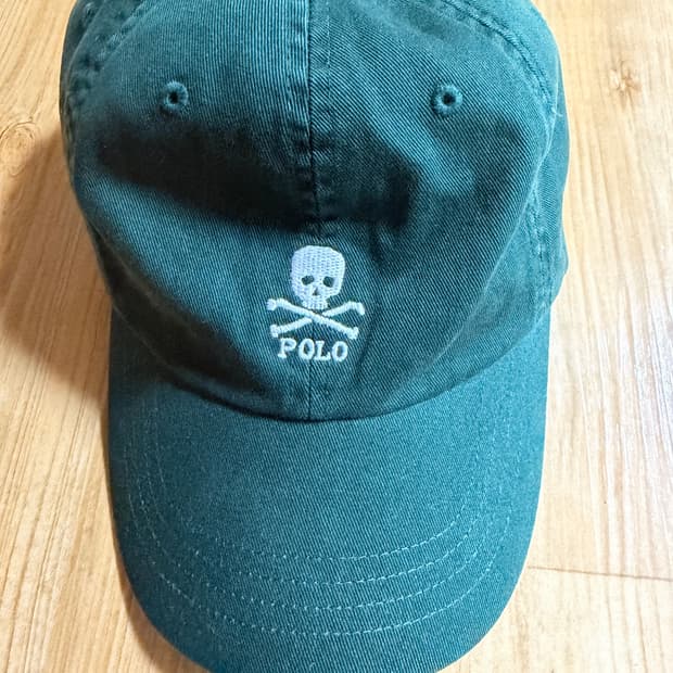 폴로 스컬 치노 볼캡 그린 컬러 모자