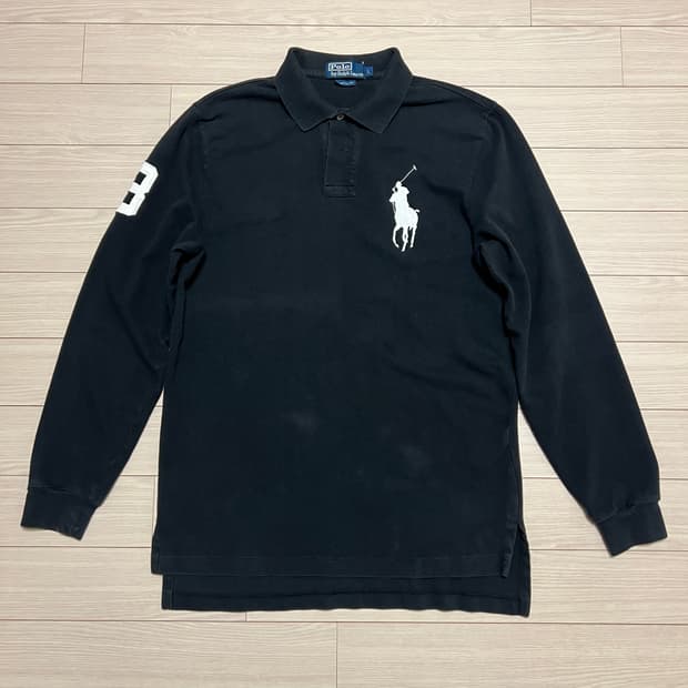 Polo Ralph Lauren 블랙 빅포니 럭비 폴로 셔츠 / L
