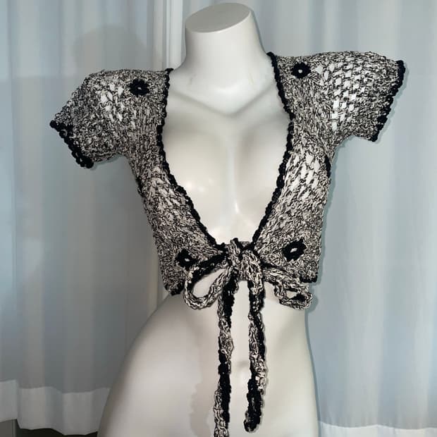 런던 빈티지 니트 볼레로 가디건