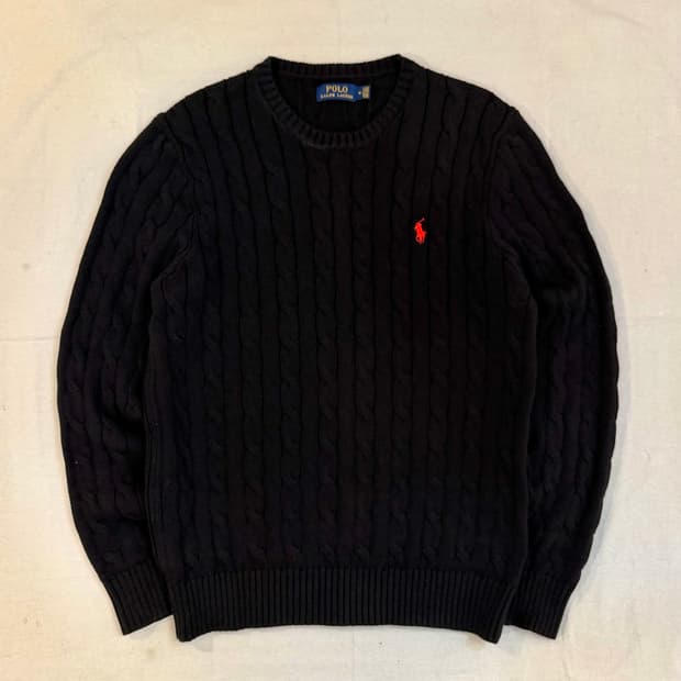 폴로 랄프로렌 신형 케이블 꽈배기 니트 네이비