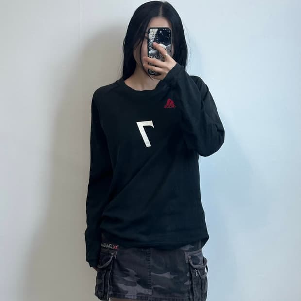 아디다스 베컴 블랙 롱 슬리브 긴팔 티셔츠
