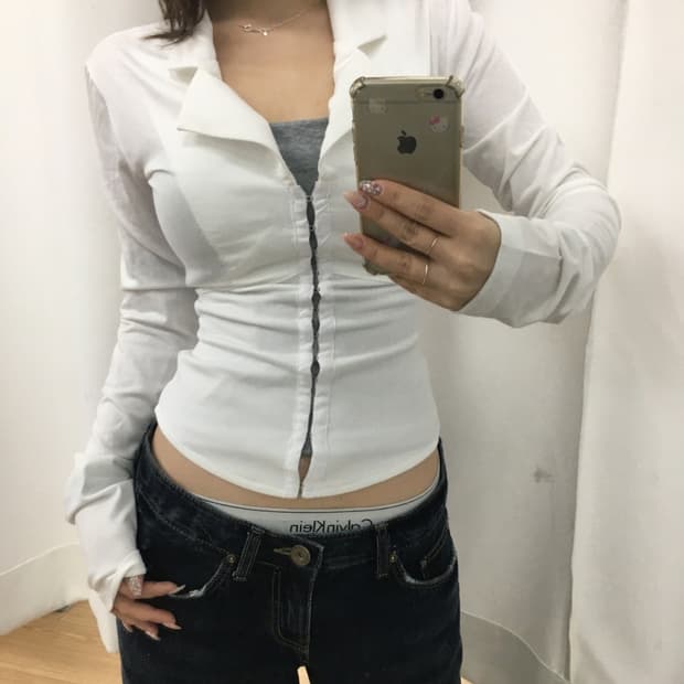 아워캐비넷 sandy collar tee (white)