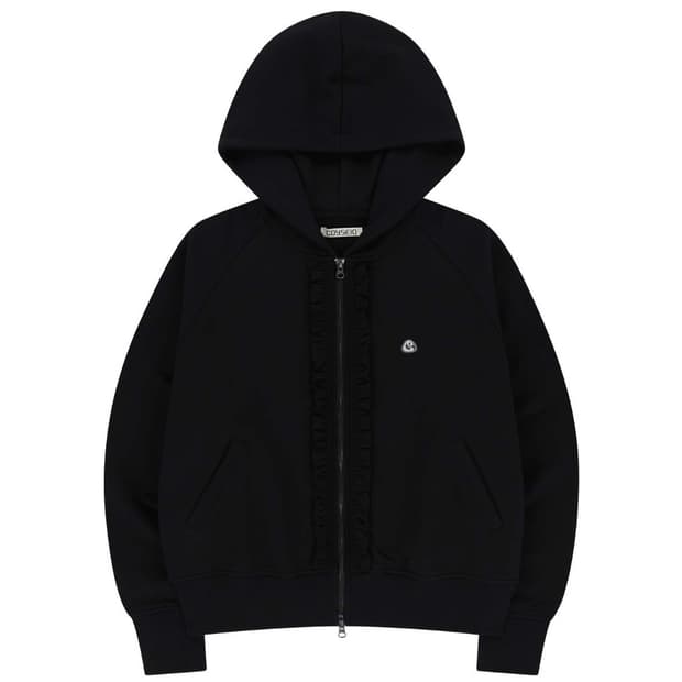COYSEIO RUFFLE LACE HOOD ZIP-UP