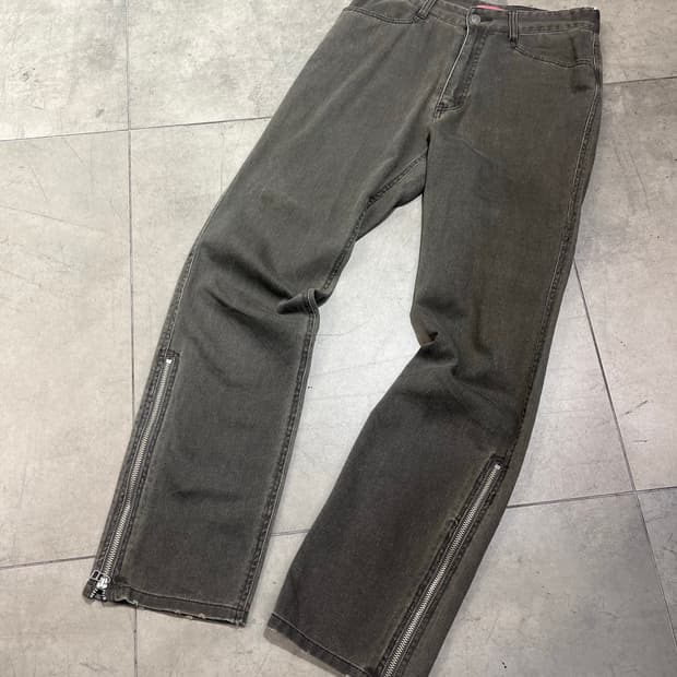 일본 빈티지 락펑크 락시크 지퍼 와이드 팬츠