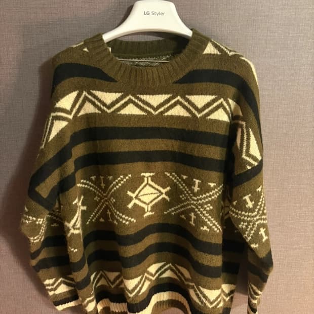 패턴 니트 스웨터 JAPAN