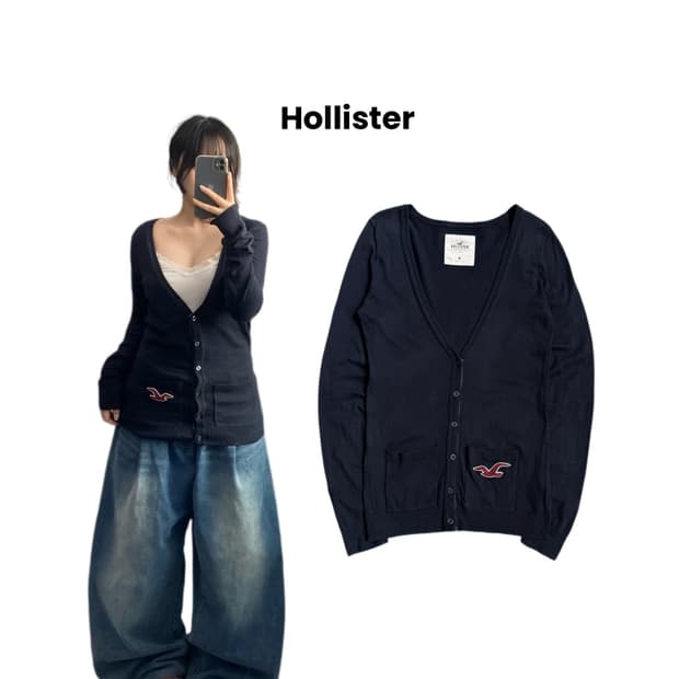 홀리스터 Y2K 딱붙 니트 가디건