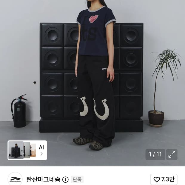 [1] 탄산마그네슘 홀스슈 아플리케 팬츠