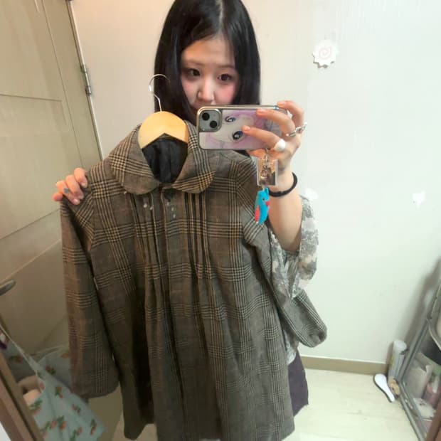 체크 카라 자켓