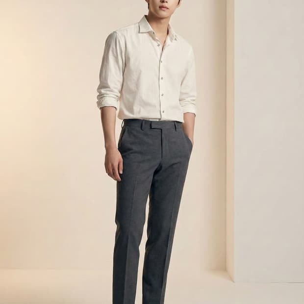 SYSTEM 시스템 알비니 원단 화이트 셔츠_100