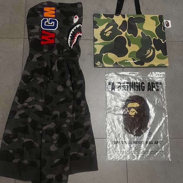 베이프 흑계 블랙 샤크 후드집업