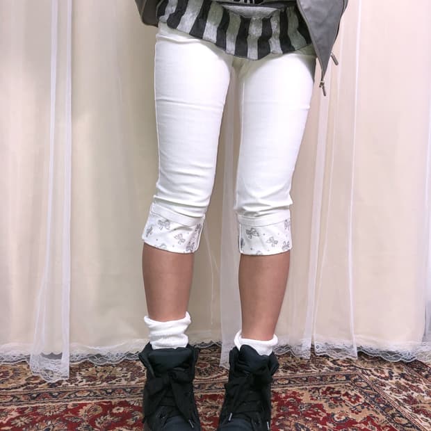  VTG 화이트 민트 카프리 팬츠