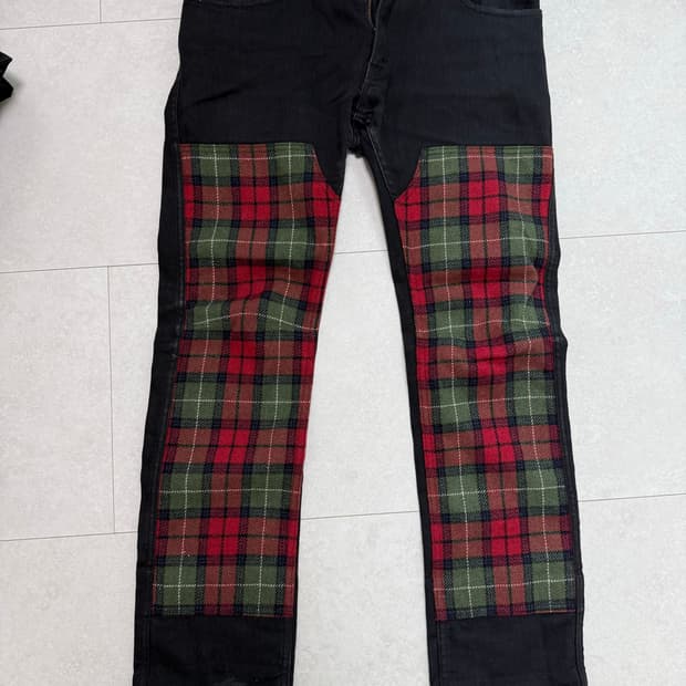 꼼데가르송 체크 블랙진