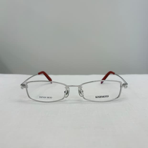 KISHMOTO 실버 스퀘어 빈티지안경