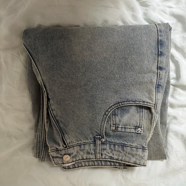 스켈리웩 벌룬핏 커브드 멀티 다트 데님[틴빈티지블루]