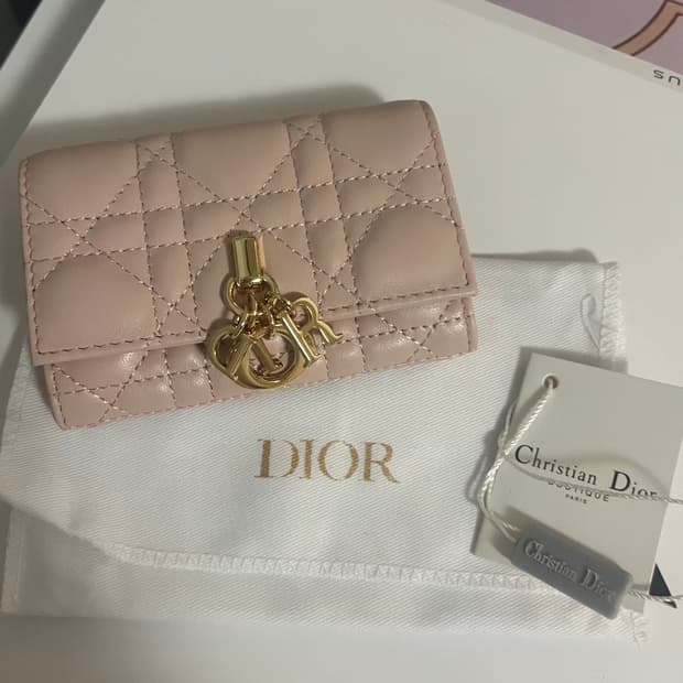 디올 까나쥬 카드지갑 핑크(베이지)