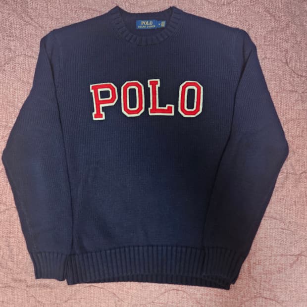 [M사이즈] 폴로 랄프로렌 로고 니트 네이비(변요한 착장)