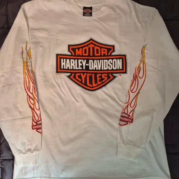90s 할리데이비슨 실드 롱슬리브 긴팔티 XL