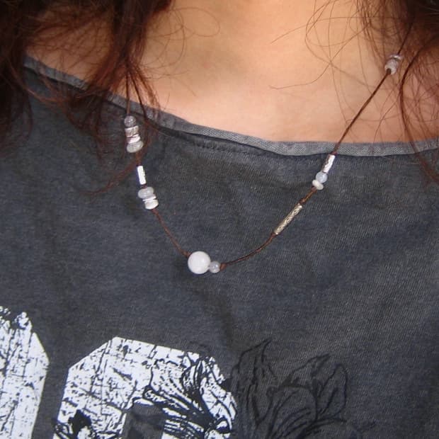 clear white silver-cross necklace 목걸이