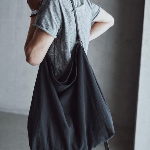구매)모노프리베 Textured 2-way Big Tote - Black