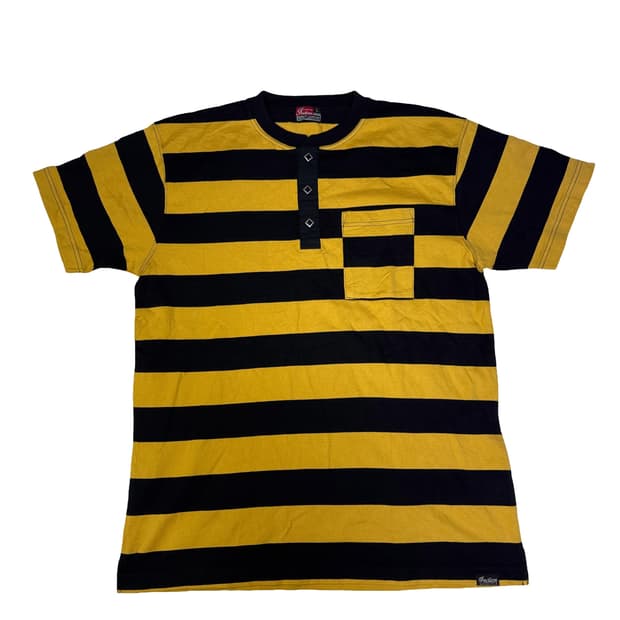 인디안모터사이클 Indian motercycle 넥버튼 보더 티셔츠 L