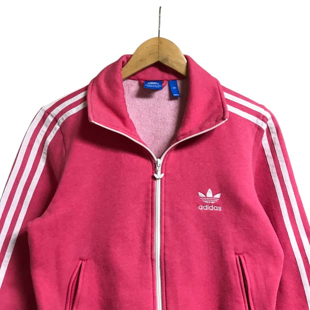 아디다스 분홍 코튼 집업져지