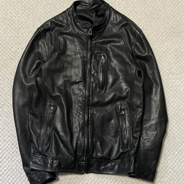 광희시장 웨스턴 무드 램스킨 양가죽 절개 레더 자켓