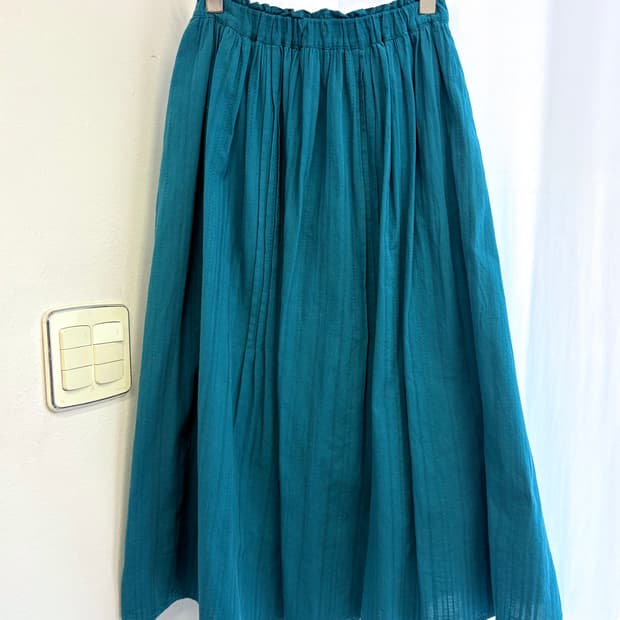 samansa mos2 사만사모스 핀턱 모리걸 청록 자수 롱스커트   J