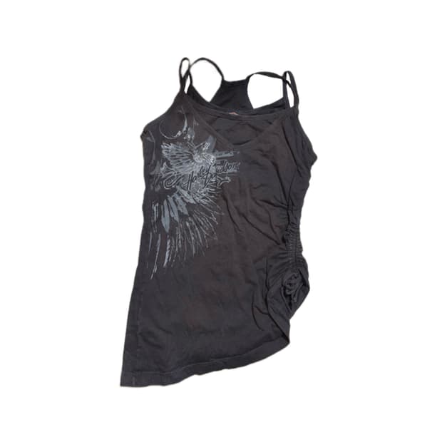 펑크 프린팅 셔링 나시 일본 빈티지 그런지 슬리브리스 고스 y2k