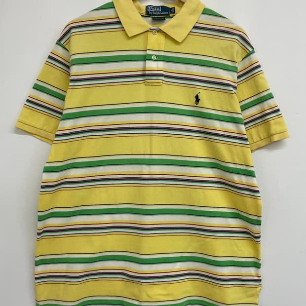 [폴로] 옐로우 스트라이프 반팔 PK티