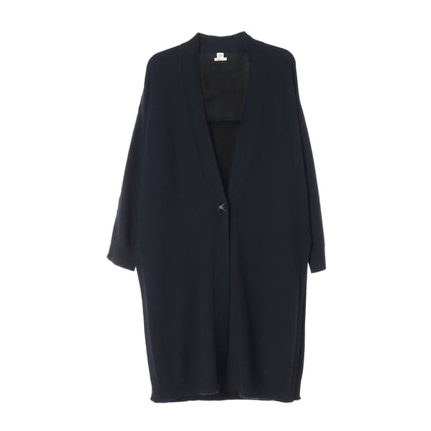 에르메스 레더 버튼 캐시미어 100% 롱 가디건