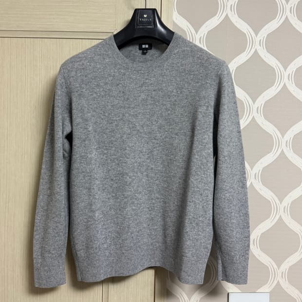 유니클로 캐시미어 니트 그레이 L