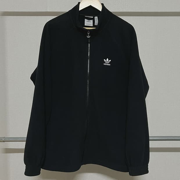 아디다스 블랙 플리스 집업 L