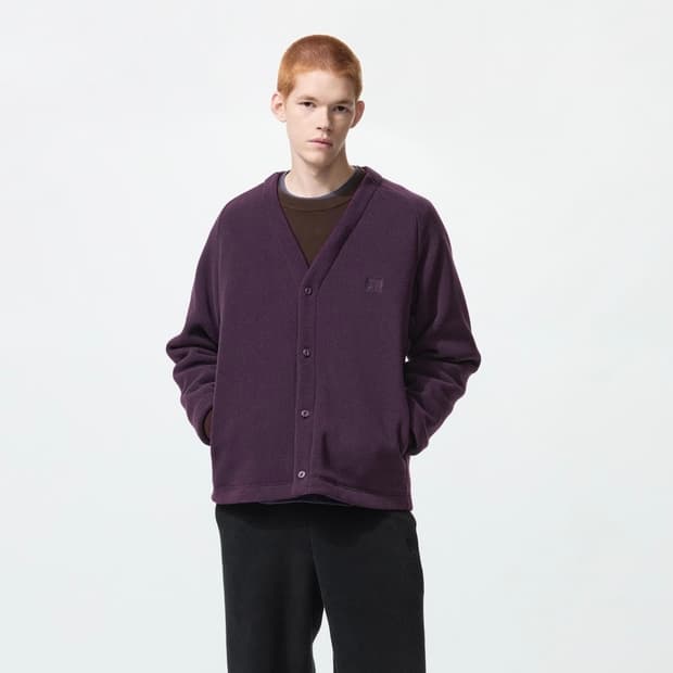 유니클로 니들스 가디건 퍼플