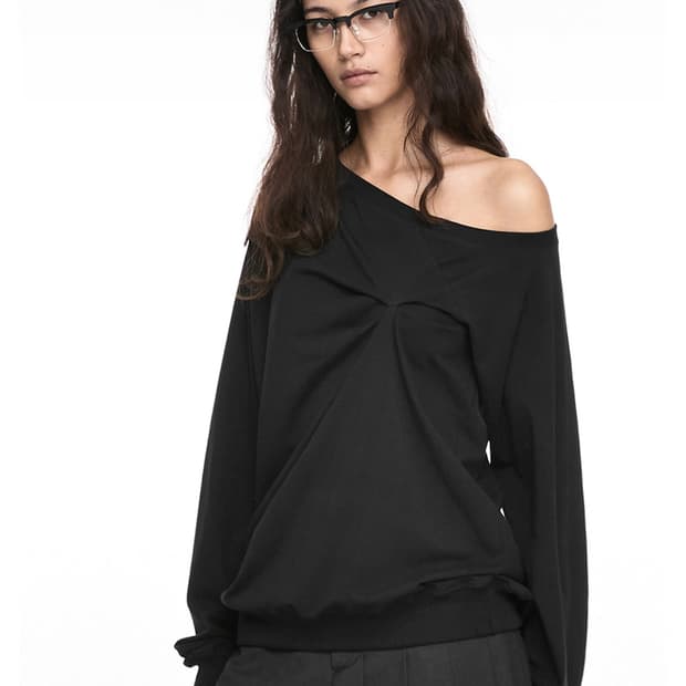 PINCHED LONG SLEEVE BLACK