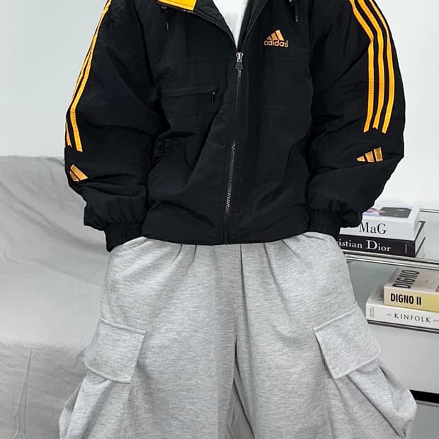 아디다스 올드스쿨 검노 퀄팅 누빔 점퍼 100