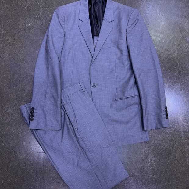 시스템옴므 울 그레이 수트셋업 자켓 팬츠 슬랙스 46