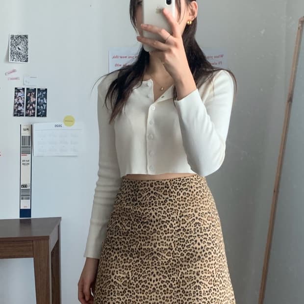 [새상품] 루루서울 레오파드 스커트 베이지