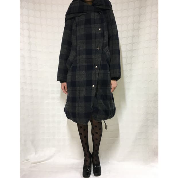vivienne westwood체크 넥워머 디테일 패딩