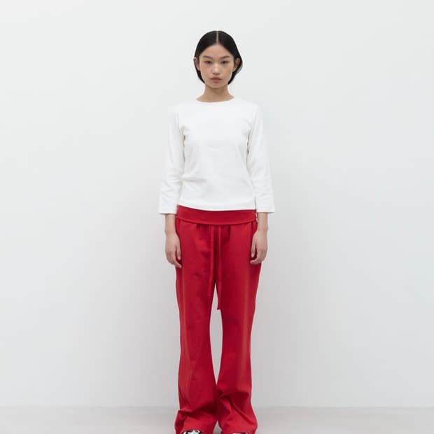 gbh fold over long pants / red