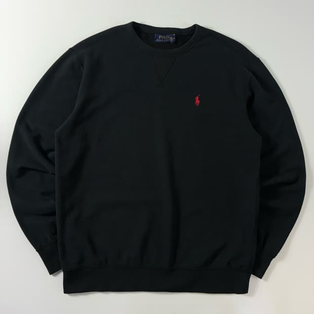 Polo  폴로 랄프로렌 신형 자수 코튼 블랙 맨투맨 