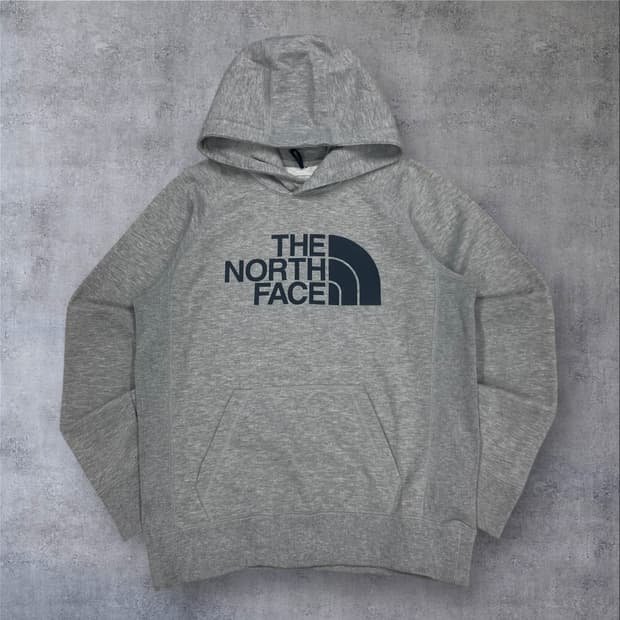 노스페이스 그레이 컬러 빅로고 후드티