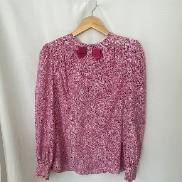 NINA RICCI  리본 플라워 블라우스