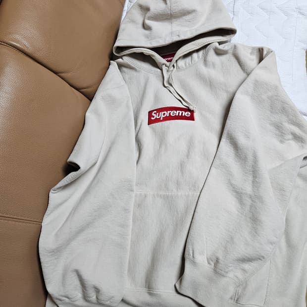 슈프림 박스로고 후드 티셔츠 스톤 24FW