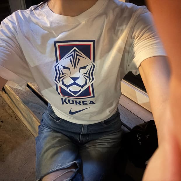 나이키 국대 KFA 화이트반팔 L