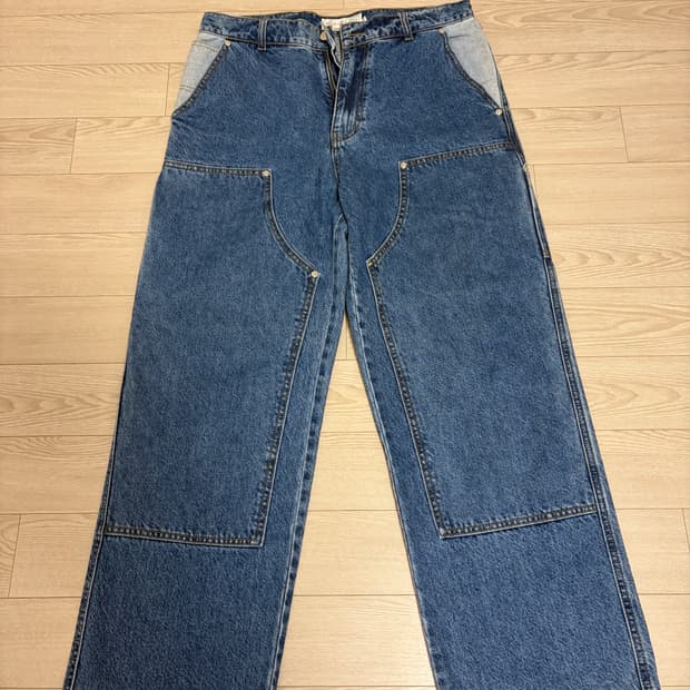 에이카화이트 더블니 팬츠